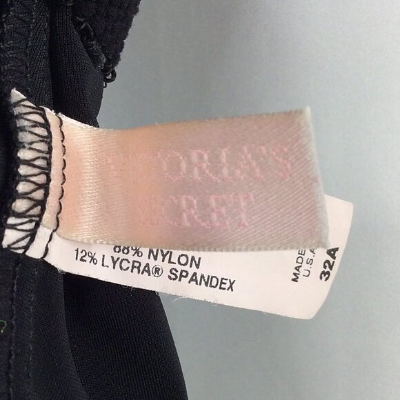 Victoria's Secret Crop Tankini Top Womens Size 32A Underwire Black Swimsuit - Picture 7 of 8